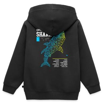 Great White Shark a - Kinder Premium Organic Zip Hoodie - Schwarz - Hinten - AI Model Kid Male (0cm)