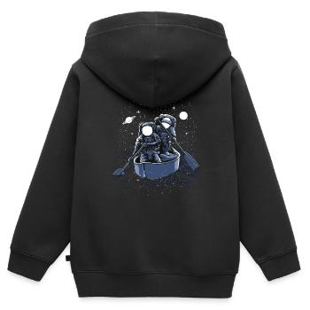 Wassersport - Kinder Premium Organic Zip Hoodie - Schwarz - Hinten - AI Model Kid Male (0cm)