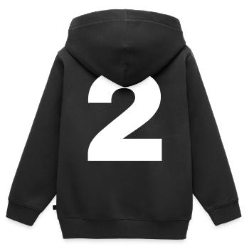 2 - Kids Premium Organic Zip-up Hoodie - black - Back - AI Model Kid Male (0cm)