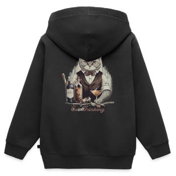Cat Keeper - Kids Premium Organic Zip-up Hoodie - black - Back - AI Model Kid Male (0cm)