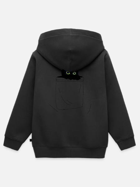 Kätzchen - Kinder Premium Organic Zip Hoodie - Schwarz