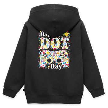 Happy Dot Day Gamer - Kinder Premium Organic Zip Hoodie - Schwarz - Hinten - AI Model Kid Male (0cm)