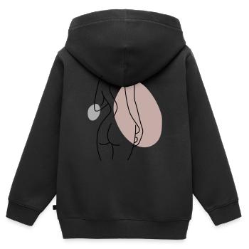 Abstraktes Design Rücken - Kinder Premium Organic Zip Hoodie - Schwarz - Hinten - AI Model Kid Male (0cm)
