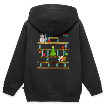 Weihnachten-x-mas-Gute alte zeit 2 Remastert - Kinder Premium Organic Zip Hoodie - Schwarz - Hinten - AI Model Kid Male (0cm)