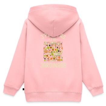 Matériel de jardinage - Sweat Premium à capuche zippé enfant bio - rose - Dos - AI Model Kid Female (0cm)