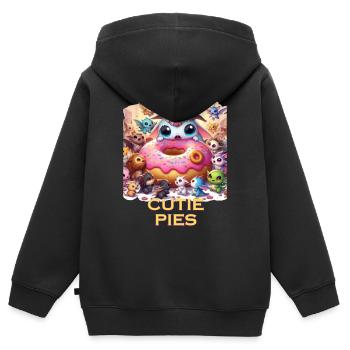 Cutie Pies - Kids Premium Organic Zip-up Hoodie - black - Back - AI Model Kid Male (0cm)