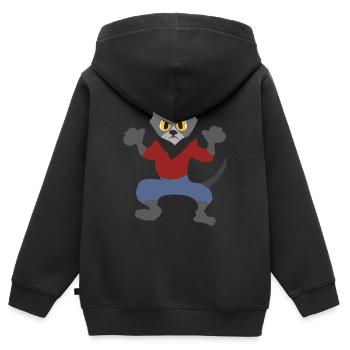 Der Kater, - Kinder Premium Organic Zip Hoodie - Schwarz - Hinten - AI Model Kid Male (0cm)