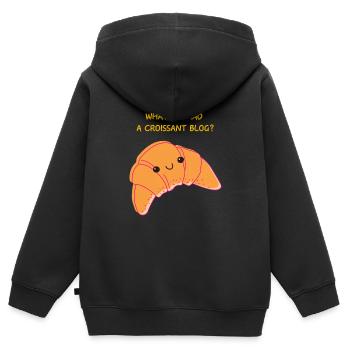 What If I Had A Croissant Blog? . Patisserie - Kids Premium Organic Zip-up Hoodie - black - Back - AI Model Kid Male (0cm)