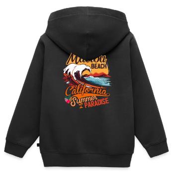 California Place Malibu - Kids Premium Organic Zip-up Hoodie - black - Back - AI Model Kid Male (0cm)
