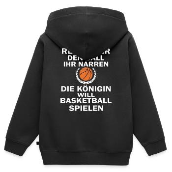 Basket-ball - Sweat Premium à capuche zippé enfant bio - noir - Dos - AI Model Kid Male (0cm)