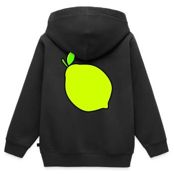 zitrone - Kinder Premium Organic Zip Hoodie - Schwarz - Hinten - AI Model Kid Male (0cm)