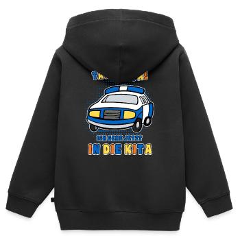 Kita Anfänger Polizeiauto Jungen Geschenkidee - Kinder Premium Organic Zip Hoodie - Schwarz - Hinten - AI Model Kid Male (0cm)
