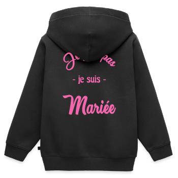 ICH KANN NICHT, ICH BIN VERHEIRATET - Kinder Premium Organic Zip Hoodie - Schwarz - Hinten - AI Model Kid Male (0cm)
