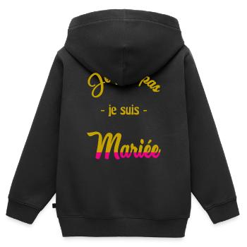 ICH KANN NICHT, ICH BIN VERHEIRATET - Kinder Premium Organic Zip Hoodie - Schwarz - Hinten - AI Model Kid Male (0cm)