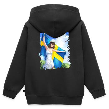 Abschlussfeier 2024 Abiturfeier - Kinder Premium Organic Zip Hoodie - Schwarz - Hinten - AI Model Kid Male (0cm)