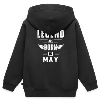 Legenden werden im Mai geboren - Kinder Premium Organic Zip Hoodie - Schwarz - Hinten - AI Model Kid Male (0cm)