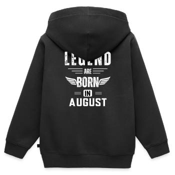 Legenden werden im August geboren - Kinder Premium Organic Zip Hoodie - Schwarz - Hinten - AI Model Kid Male (0cm)