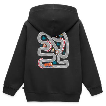 Spielen Sie Autorennen auf dem Rücken Familiengeschenk - Kinder Premium Organic Zip Hoodie - Schwarz - Hinten - AI Model Kid Male (0cm)