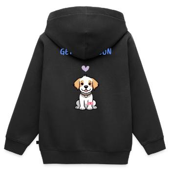 Gute Besserung - Kinder Premium Organic Zip Hoodie - Schwarz - Hinten - AI Model Kid Male (0cm)