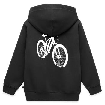 Sport Fahrrad Sportlich Fahrradtour - Kinder Premium Organic Zip Hoodie - Schwarz - Hinten - AI Model Kid Male (0cm)