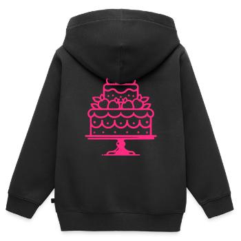 Torte Umriss - Kinder Premium Organic Zip Hoodie - Schwarz - Hinten - AI Model Kid Male (0cm)