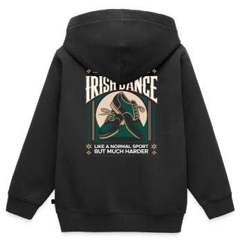 Stolz auf Irish Dance - Kinder Premium Organic Zip Hoodie - Schwarz - Hinten - AI Model Kid Male (0cm)