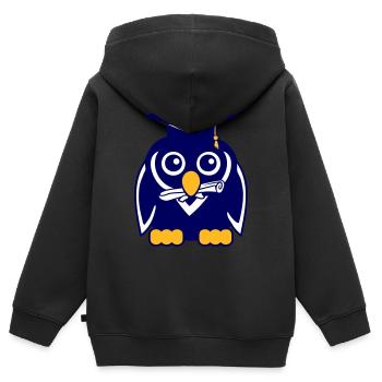 Penguin Graduation Abitur College School Certificate - Kids Premium Organic Zip-up Hoodie - black - Back - AI Model Kid Male (0cm)