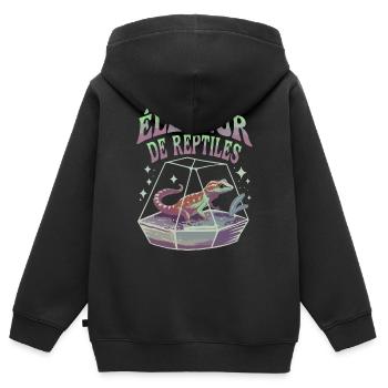 Éleveur de reptiles - Sweat Premium à capuche zippé enfant bio - noir - Dos - AI Model Kid Male (0cm)