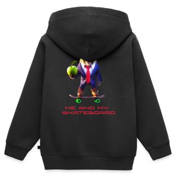Fun monkey - Kinder Premium Organic Zip Hoodie - Schwarz - Hinten - AI Model Kid Male (0cm)