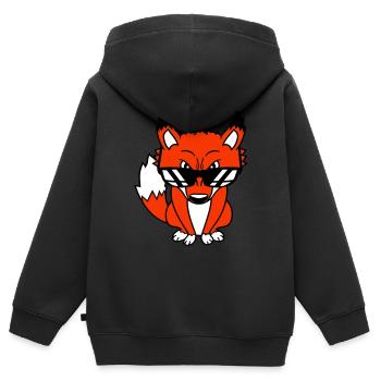 Renard Lunettes de soleil Cool Peeps High Evil Eye Fun - Sweat Premium à capuche zippé enfant bio - noir - Dos - AI Model Kid Male (0cm)