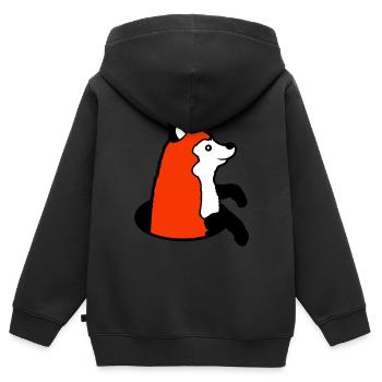 Renard Peeps Drôle Hors Du Trou De Sol Heureux Cool - Sweat Premium à capuche zippé enfant bio - noir - Dos - AI Model Kid Male (0cm)