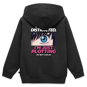 Cosplay Otaku Anime et Manga Addict - Sweat Premium à capuche zippé enfant bio - noir - Dos - AI Model Kid Male (0cm)
