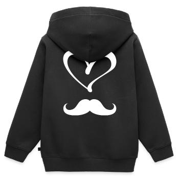 Liebe Schnurrbart Gentleman Hipster - Kinder Premium Organic Zip Hoodie - Schwarz - Hinten - AI Model Kid Male (0cm)