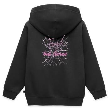 Zerbrechliches, aber wildes Hemd – Weiches Mädchen Edgy Zitat Te - Kinder Premium Organic Zip Hoodie - Schwarz - Hinten - AI Model Kid Male (0cm)