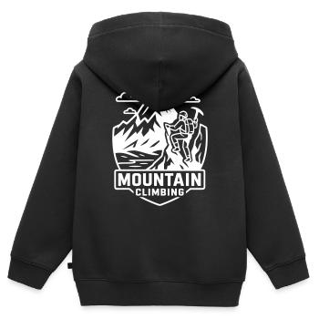 Mountaineering Mountains - Kids Premium Organic Zip-up Hoodie - black - Back - AI Model Kid Male (0cm)