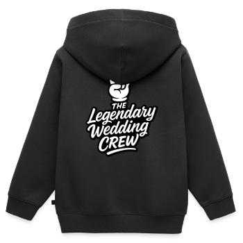 Équipe de mariage Fête de mariage - Sweat Premium à capuche zippé enfant bio - noir - Dos - AI Model Kid Male (0cm)