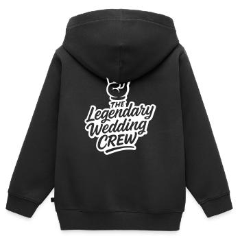Équipe de mariage Fête de mariage - Sweat Premium à capuche zippé enfant bio - noir - Dos - AI Model Kid Male (0cm)