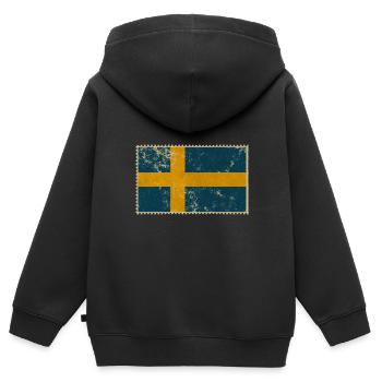 Suède - Sweat Premium à capuche zippé enfant bio - noir - Dos - AI Model Kid Male (0cm)