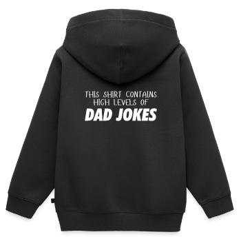 This Shirt contains high levels of DAD JOKES - Kinder Premium Organic Zip Hoodie - Schwarz - Hinten - AI Model Kid Male (0cm)