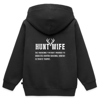 Jagd Frau Geschenk Jagd Jagd Frau Geschenk Jagd - Kinder Premium Organic Zip Hoodie - Schwarz - Hinten - AI Model Kid Male (0cm)