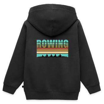 Rudern Vierer mit Steuermann - Rudern - Kinder Premium Organic Zip Hoodie - Schwarz - Hinten - AI Model Kid Male (0cm)