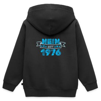 Dagegen 1976 - Kinder Premium Organic Zip Hoodie - Schwarz - Hinten - AI Model Kid Male (0cm)