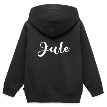 jule,schrift, weiss,name,geburtstag,schreibschrift - Kinder Premium Organic Zip Hoodie - Schwarz - Hinten - AI Model Kid Male (0cm)