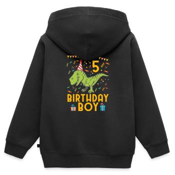 Birthday Boy - 5. Geburtstag - Kinder Premium Organic Zip Hoodie - Schwarz - Hinten - AI Model Kid Male (0cm)