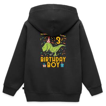 Birthday Boy - 3. Geburtstag - Kinder Premium Organic Zip Hoodie - Schwarz - Hinten - AI Model Kid Male (0cm)