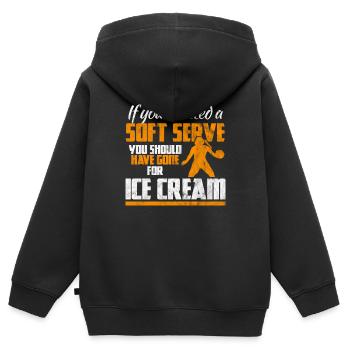 Volleyeur Servir dur - Sweat Premium à capuche zippé enfant bio - noir - Dos - AI Model Kid Male (0cm)