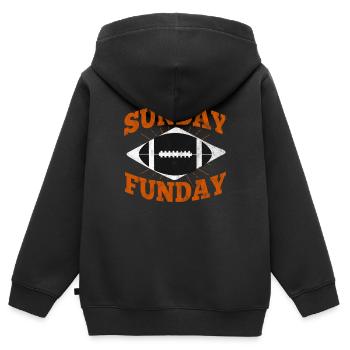 Dimanche journée de plaisir - Sweat Premium à capuche zippé enfant bio - noir - Dos - AI Model Kid Male (0cm)