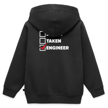 Ingénieur simple - Sweat Premium à capuche zippé enfant bio - noir - Dos - AI Model Kid Male (0cm)