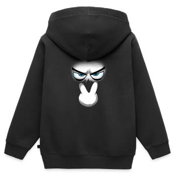 Schau mir in die Augen / Geschenk - Kinder Premium Organic Zip Hoodie - Schwarz - Hinten - AI Model Kid Male (0cm)