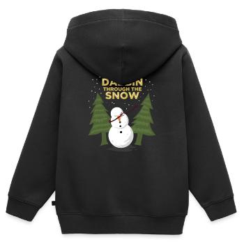Dabbing snowman / gift - Kids Premium Organic Zip-up Hoodie - black - Back - AI Model Kid Male (0cm)